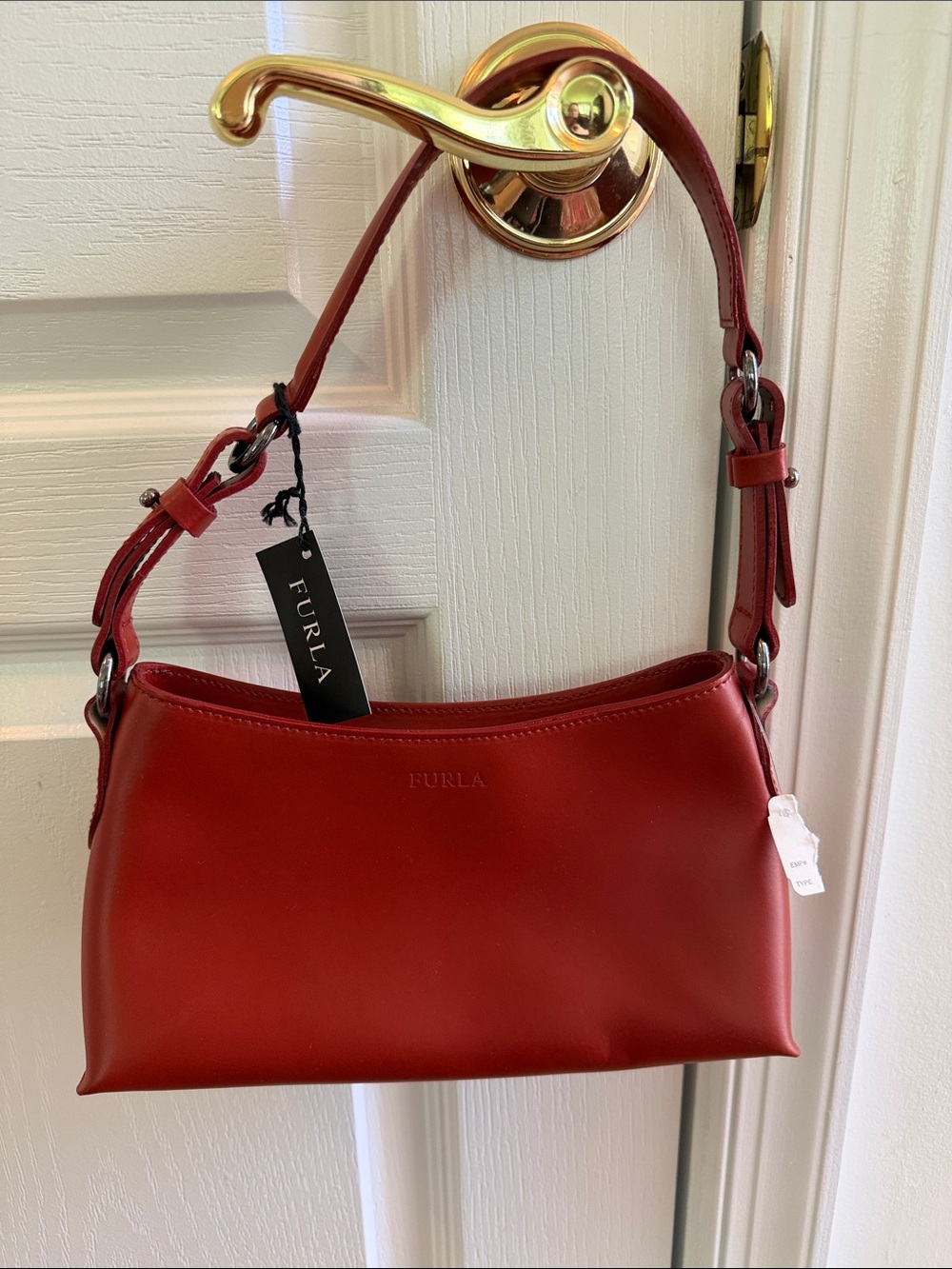 Furla Red Smooth Leather Shoulder Bag